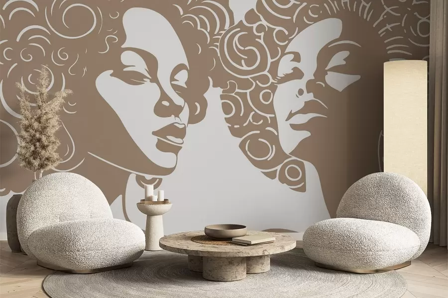 wall murals Two girls w04688