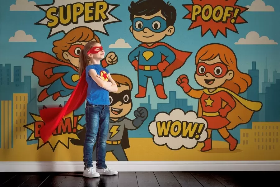 Wall murals funny comic book-style superheroes w04625 buy UK - Uwalls.co.uk wall murals funny comic book-style superheroes w04625