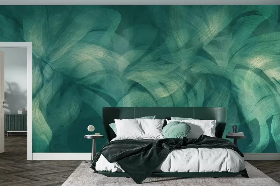 wall murals Abstract waves on a concrete wall w04668