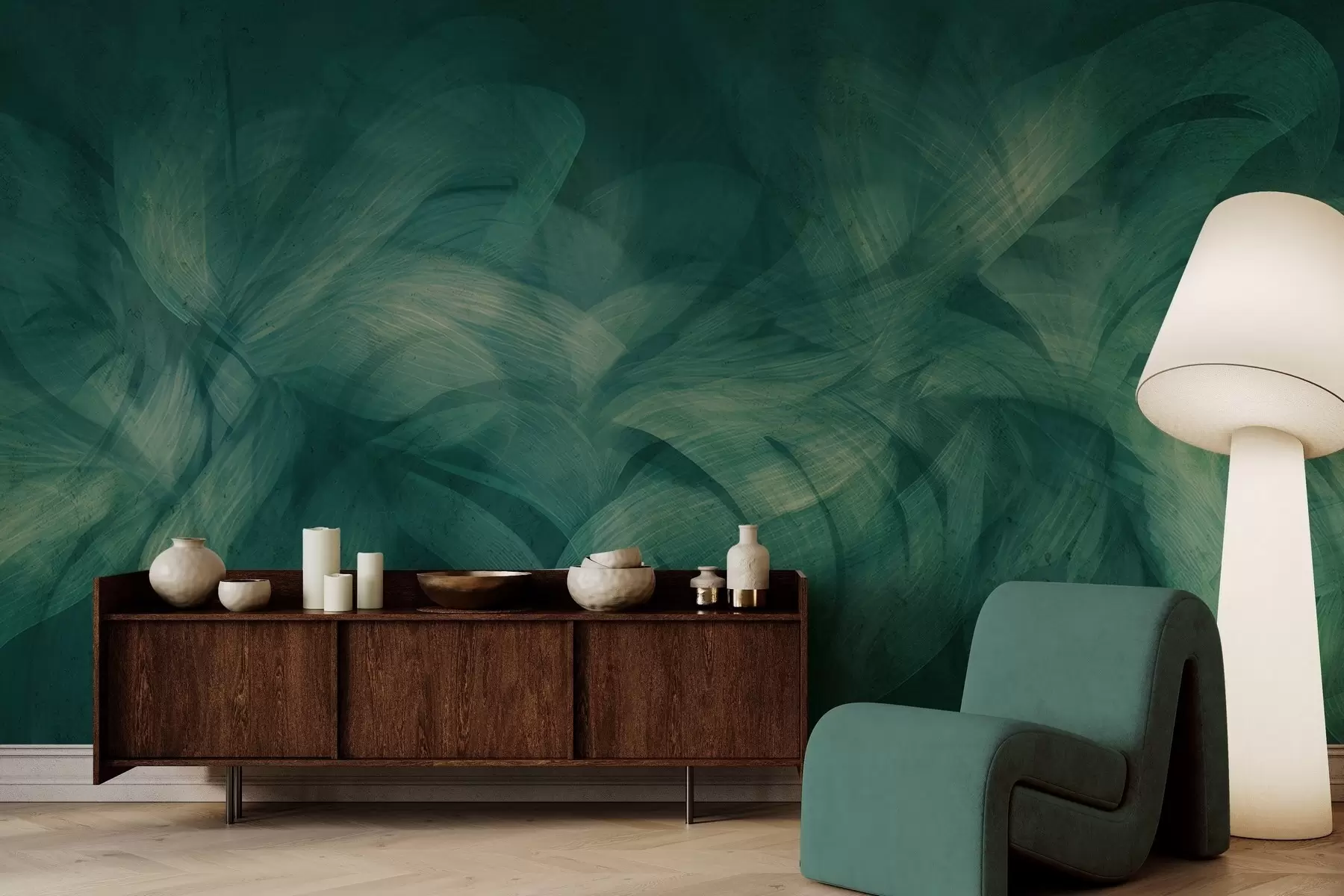 wall murals Abstract waves on a concrete wall w04668