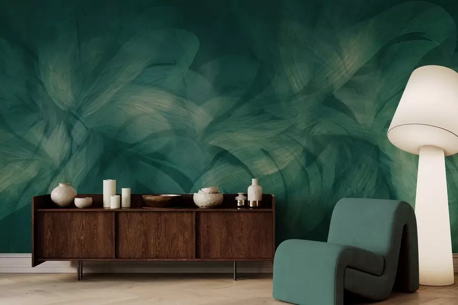 wall murals Abstract waves on a concrete wall w04668