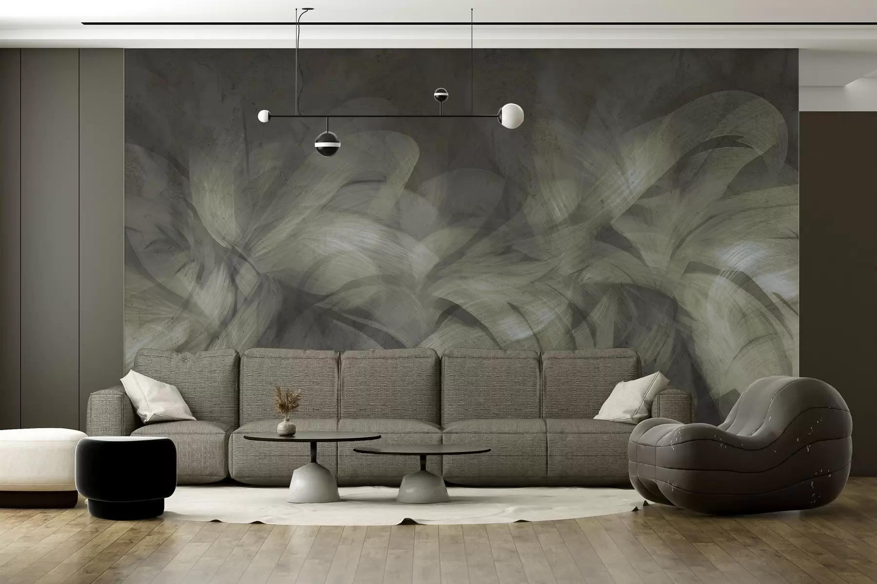 wall murals Abstract waves on a concrete wall w04668v1