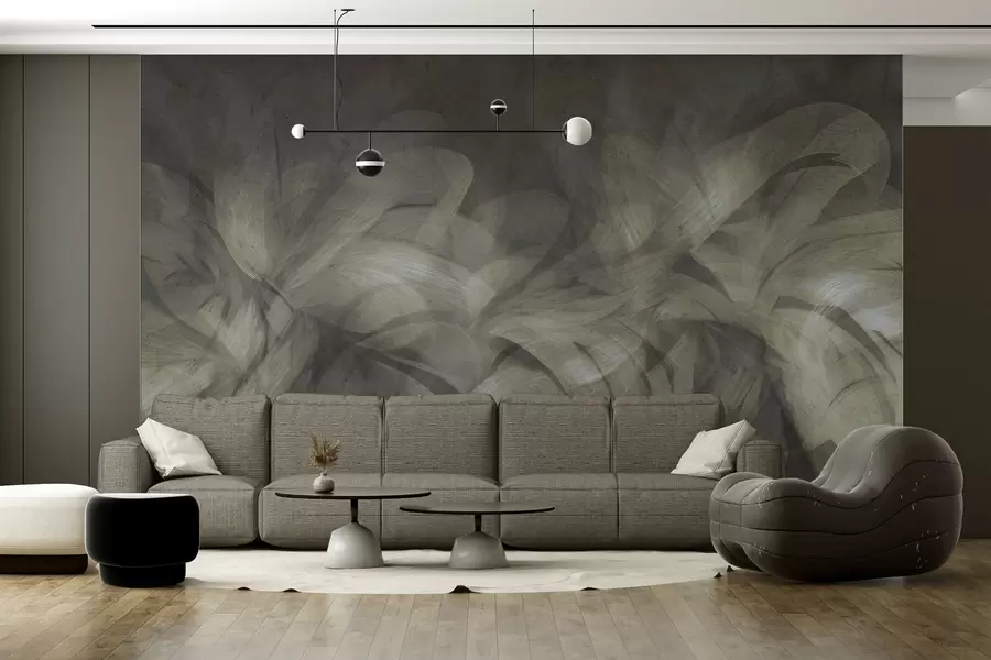 wall murals Abstract waves on a concrete wall w04668v1