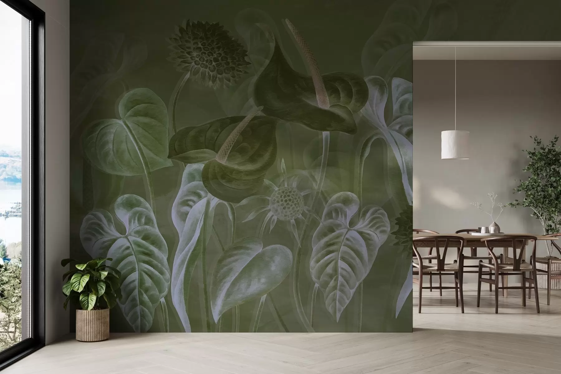 wall murals Plants on the wall w04669v2