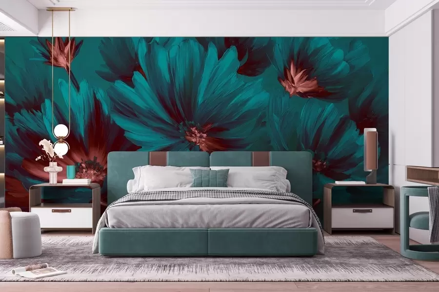 wall murals Abstract flowers w04670v3