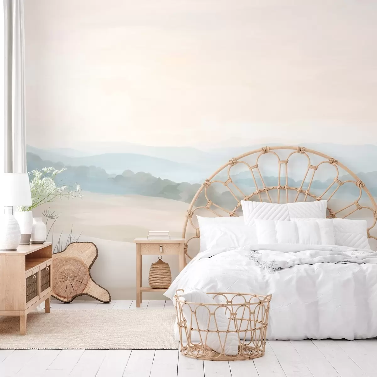 wall murals light minimalist landscape in the style of painting w04624