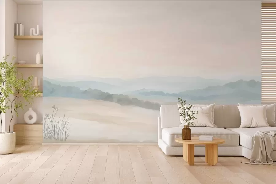 wall murals light minimalist landscape in the style of painting w04624