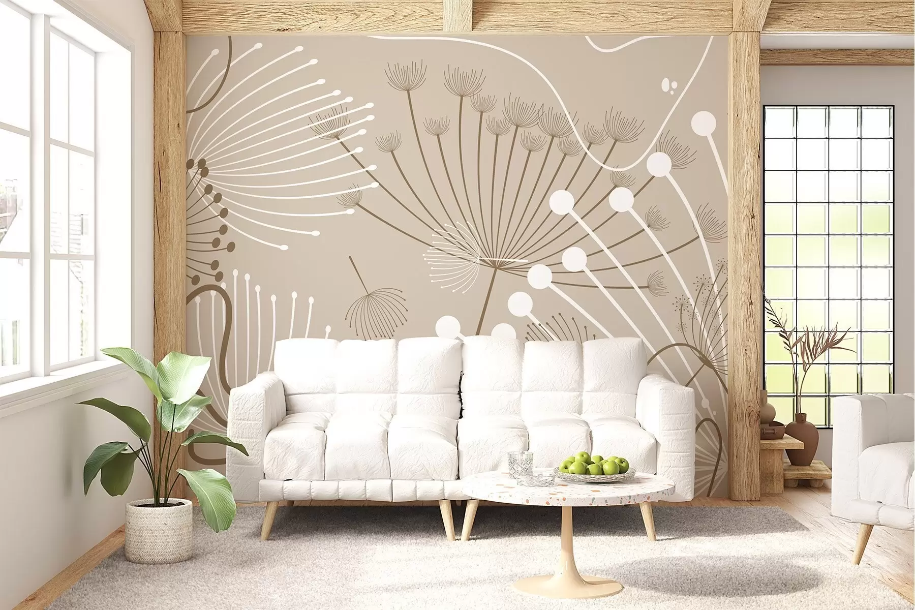 wall murals Abstract flowers w04702