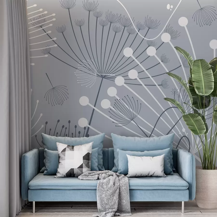 wall murals Abstract flowers w04702v1