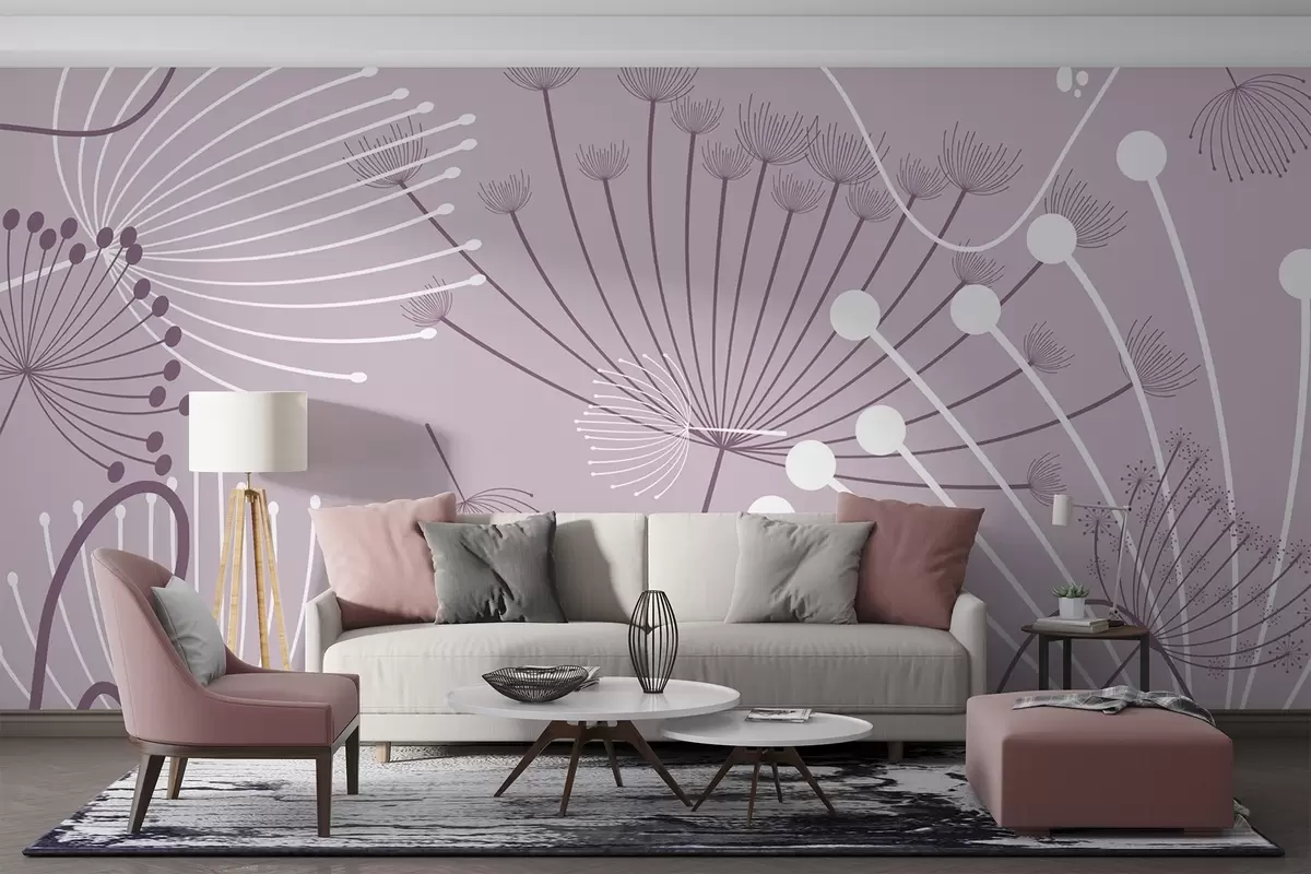 wall murals Abstract flowers w04702v2