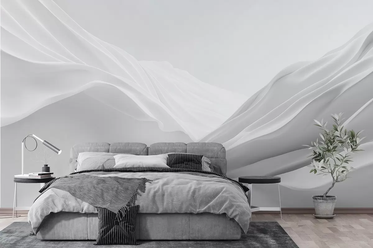 wall murals Gray mountain peaks in abstract form w09434