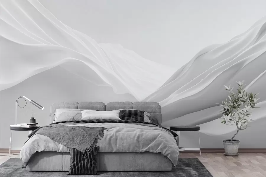 wall murals Gray mountain peaks in abstract form w09434