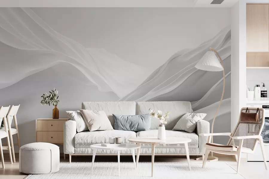 wall murals Gray mountain peaks in abstract form w09434
