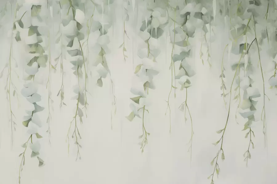 wall murals Hanging branches with leaves w04722