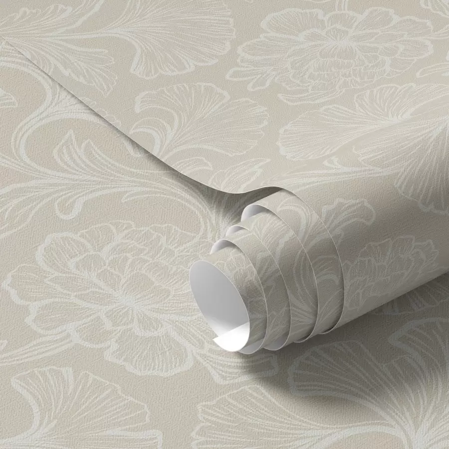 wall murals Light pattern with ginkgo and peonies a00700