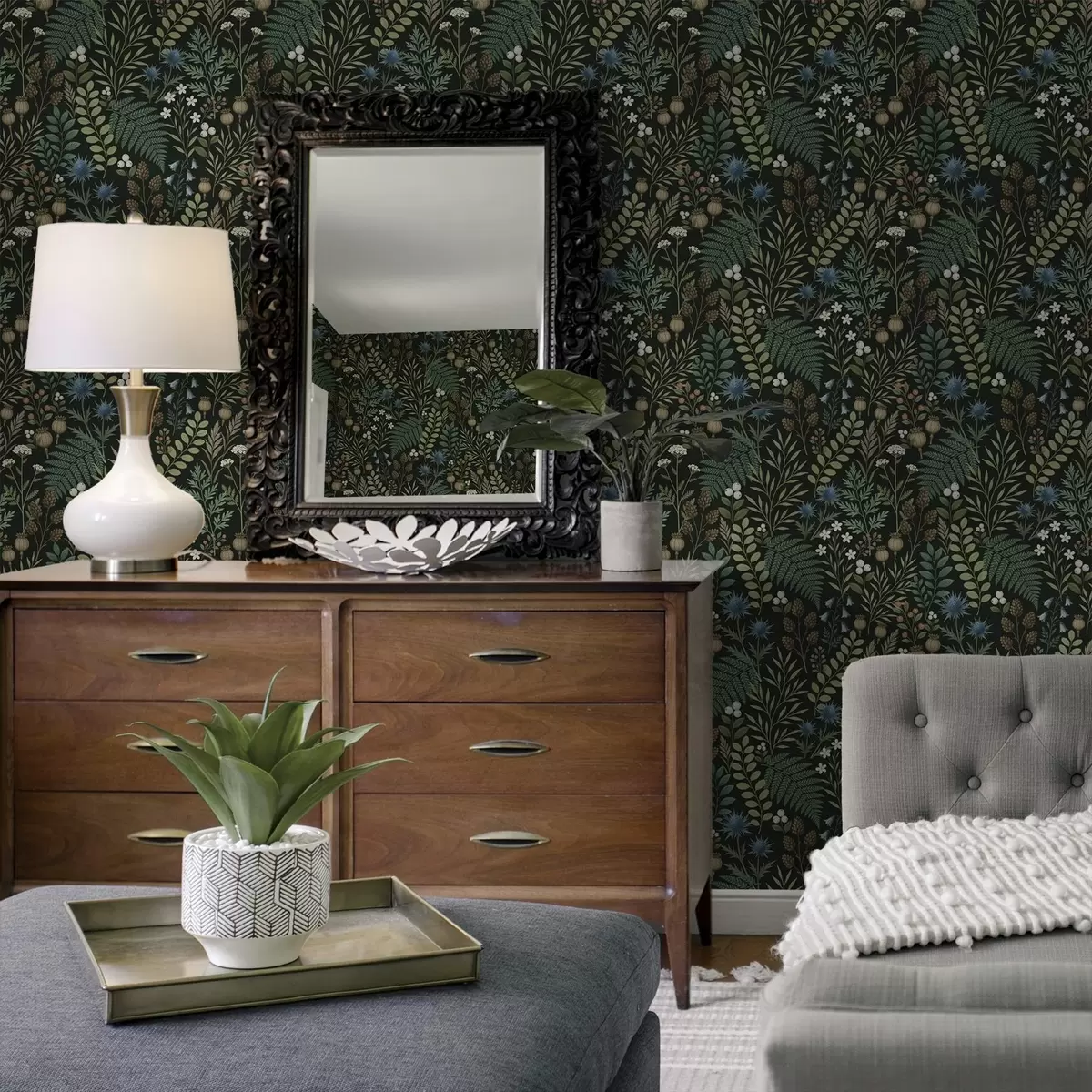 Wallpaper Field grasses, berries, and seeds on a dark background a00706