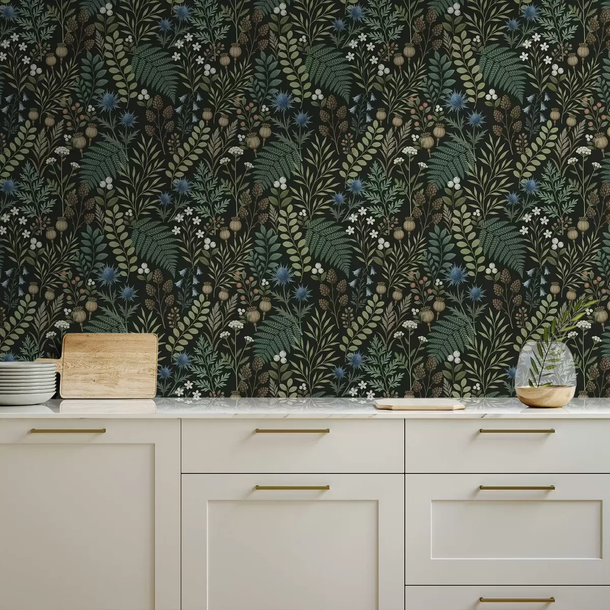 Wallpaper Field grasses, berries, and seeds on a dark background a00706