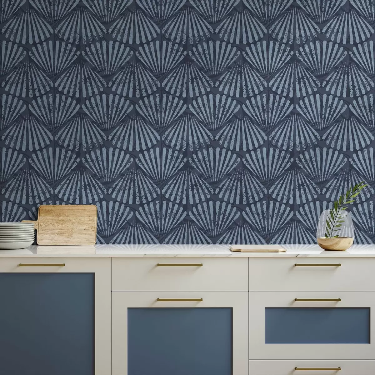 Wallpaper Abstract rays in shades of blue, dynamic motif a00710