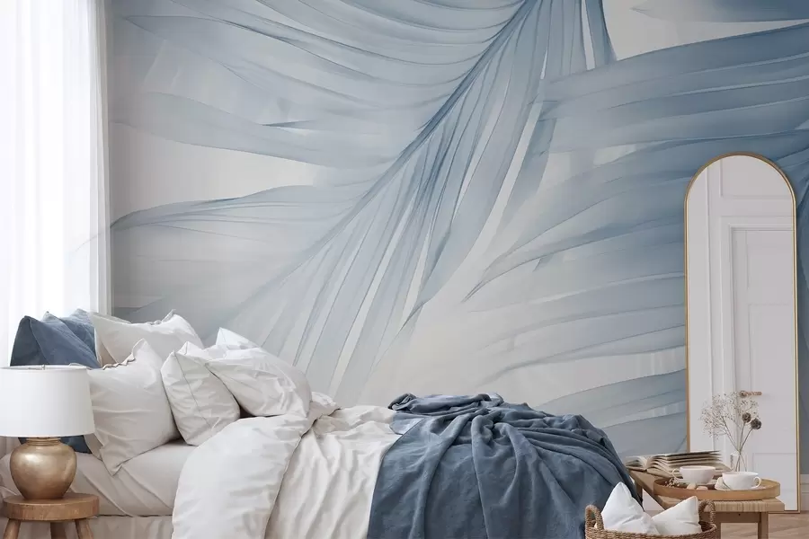 wall murals Fern leaves in shades of blue w04727v1