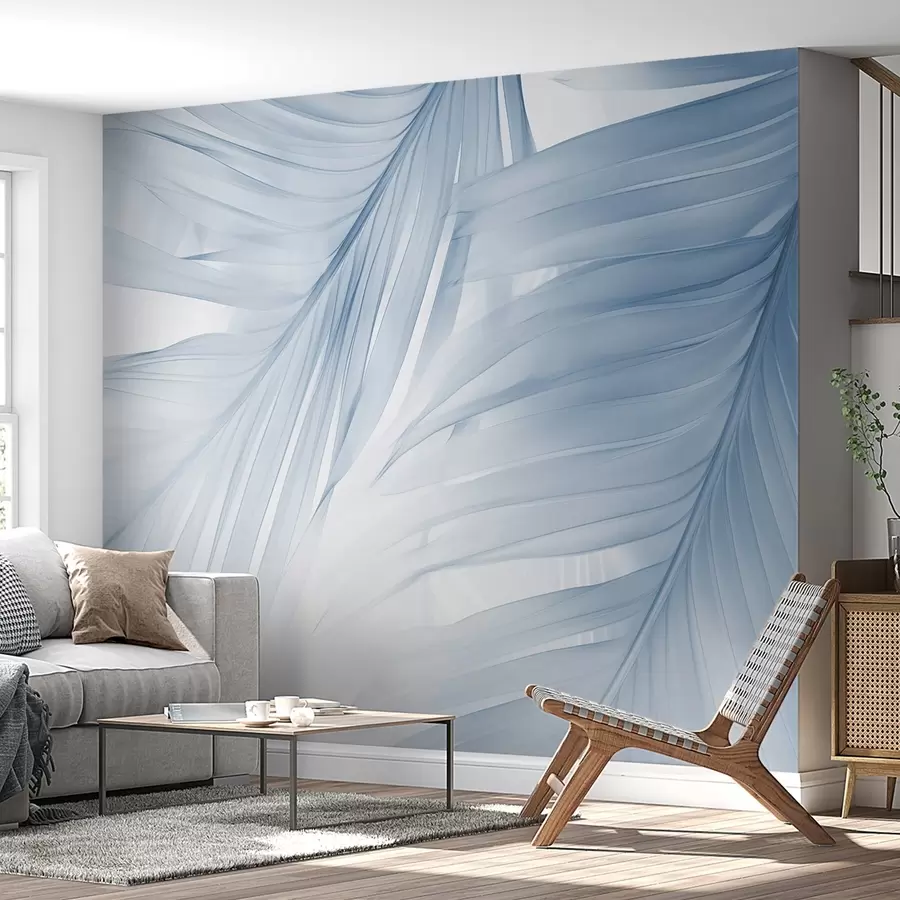 wall murals Fern leaves in shades of blue w04727v1