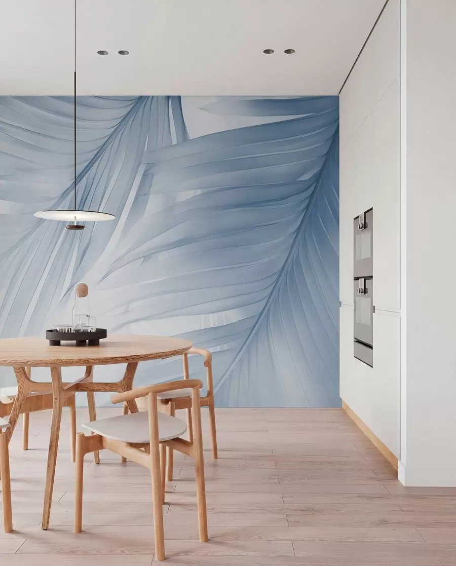 wall murals Fern leaves in shades of blue w04727v1