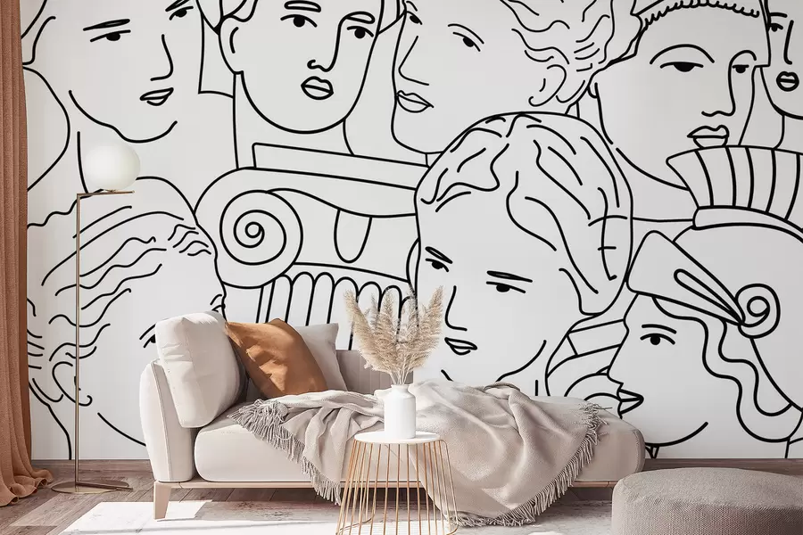 wall murals Ancient faces w04728