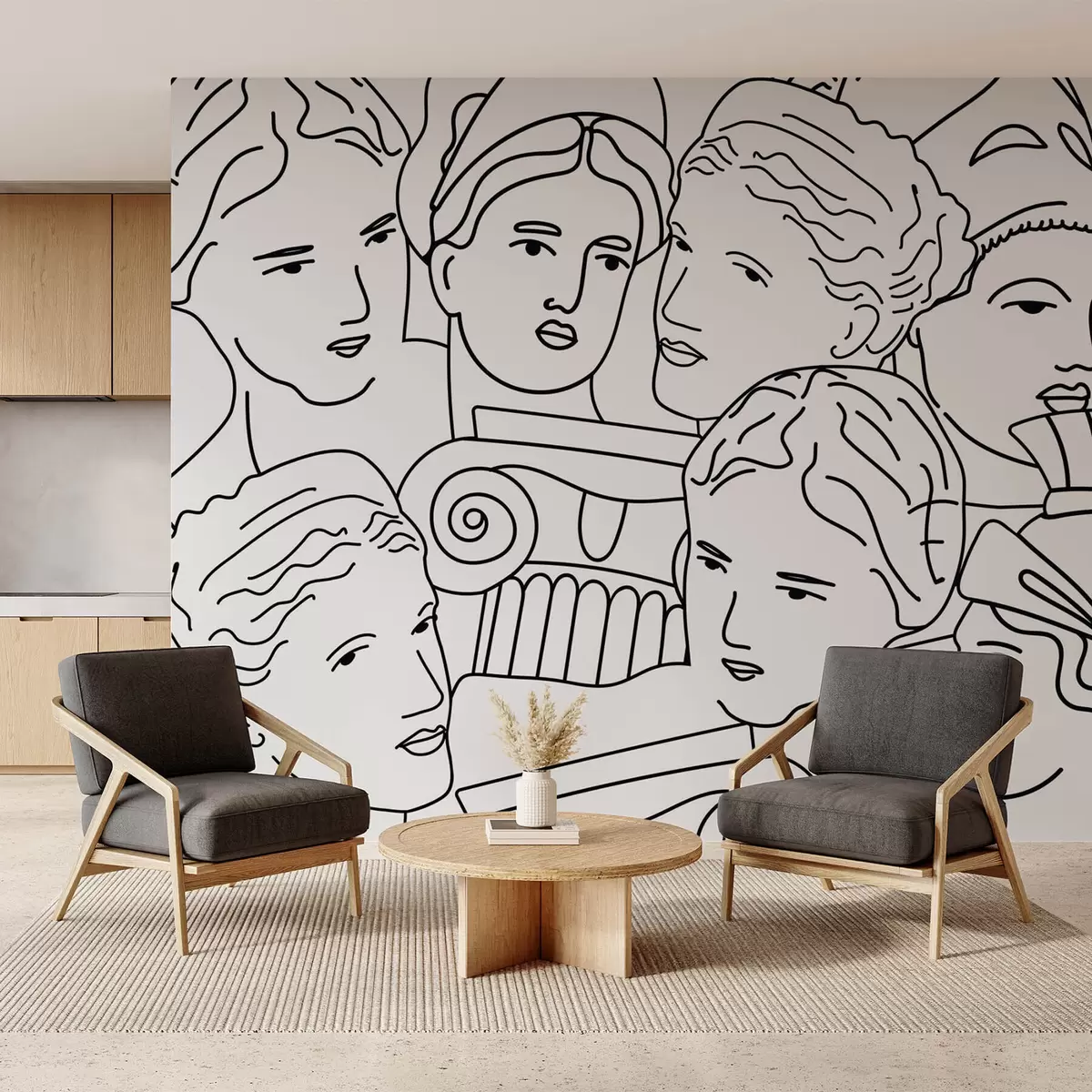 wall murals Ancient faces w04728
