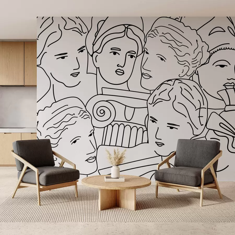 wall murals Ancient faces w04728