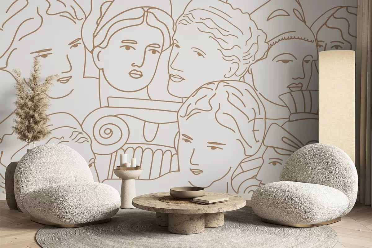 wall murals Ancient faces w04728v1