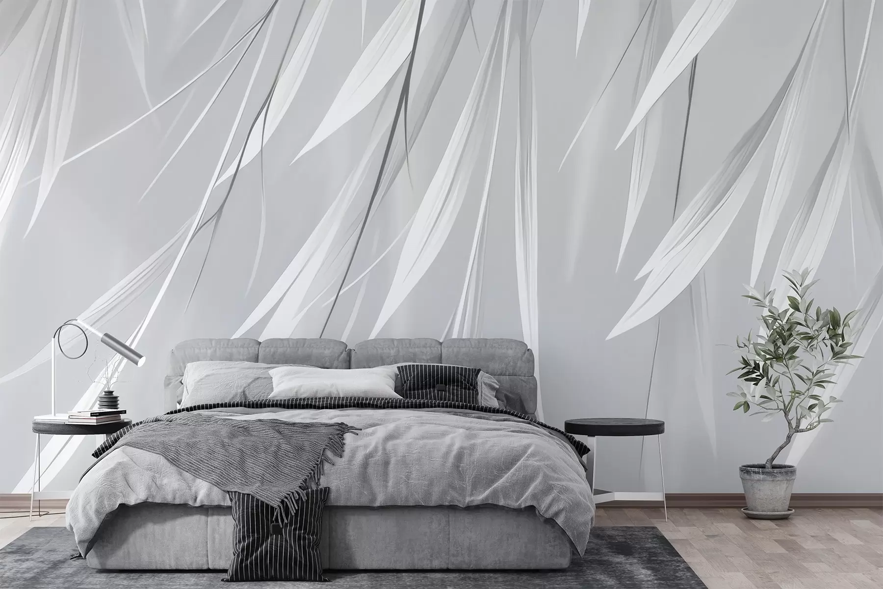 wall murals Hanging thin leaves w04703v3