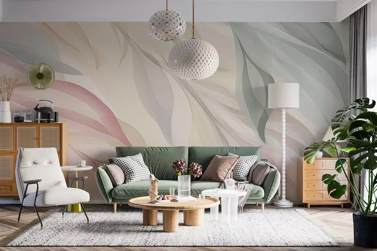 wall murals Sharp multicolored leaves w04742