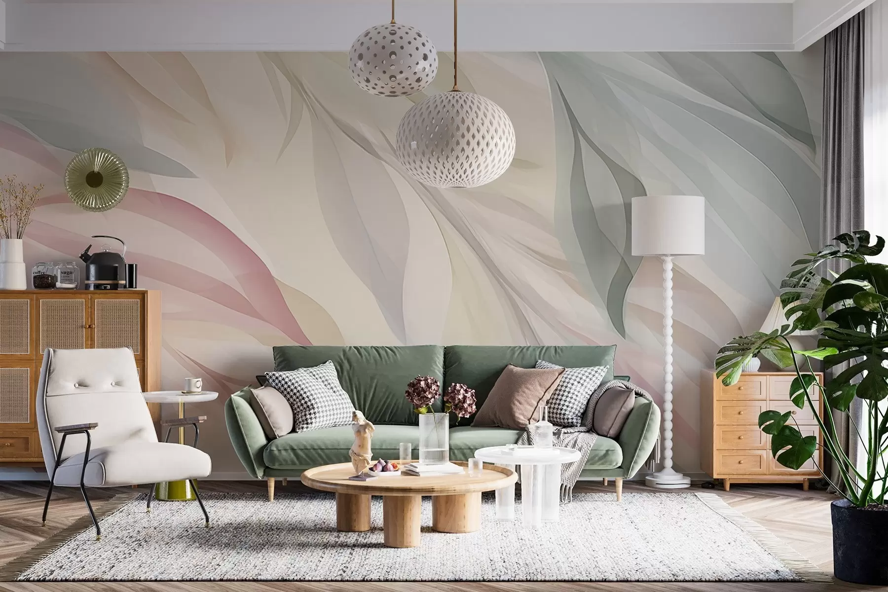 wall murals Sharp multicolored leaves w04742