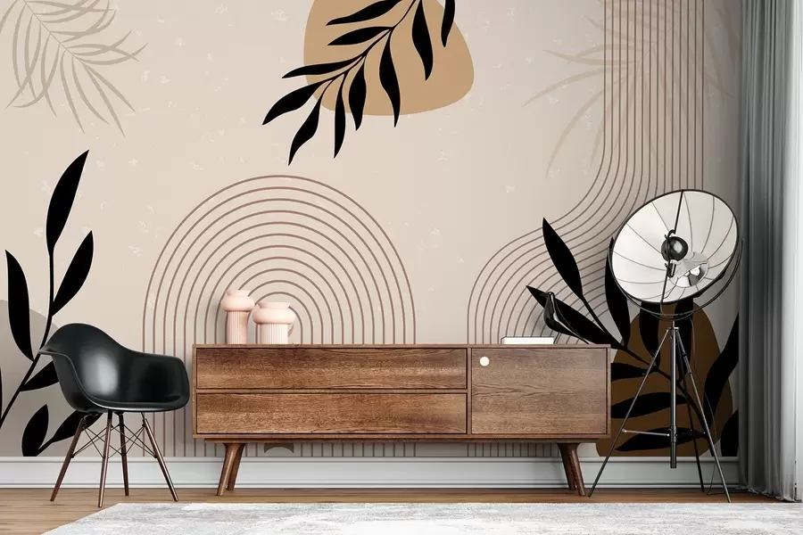 wall murals Abstract with plants w04745