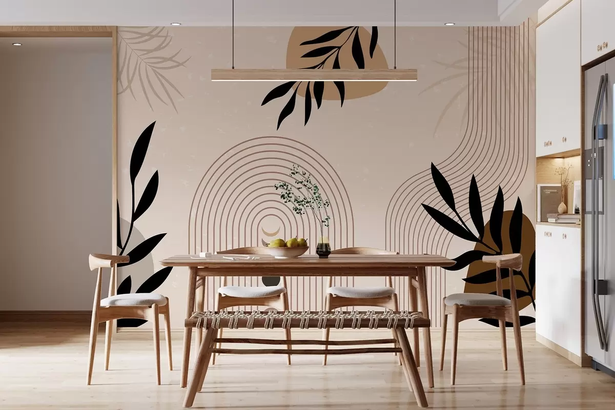 wall murals Abstract with plants w04745