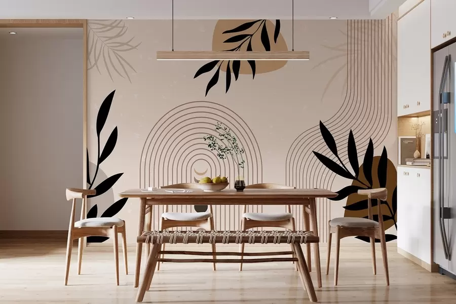 wall murals Abstract with plants w04745