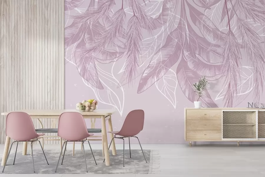 wall murals Hanging leaves w04747v2