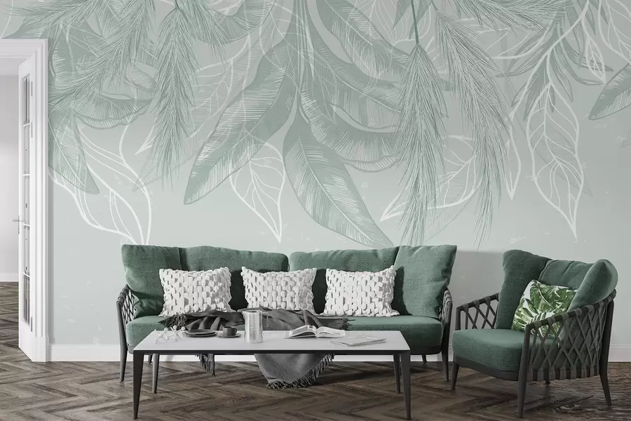 wall murals Hanging leaves w04747v3