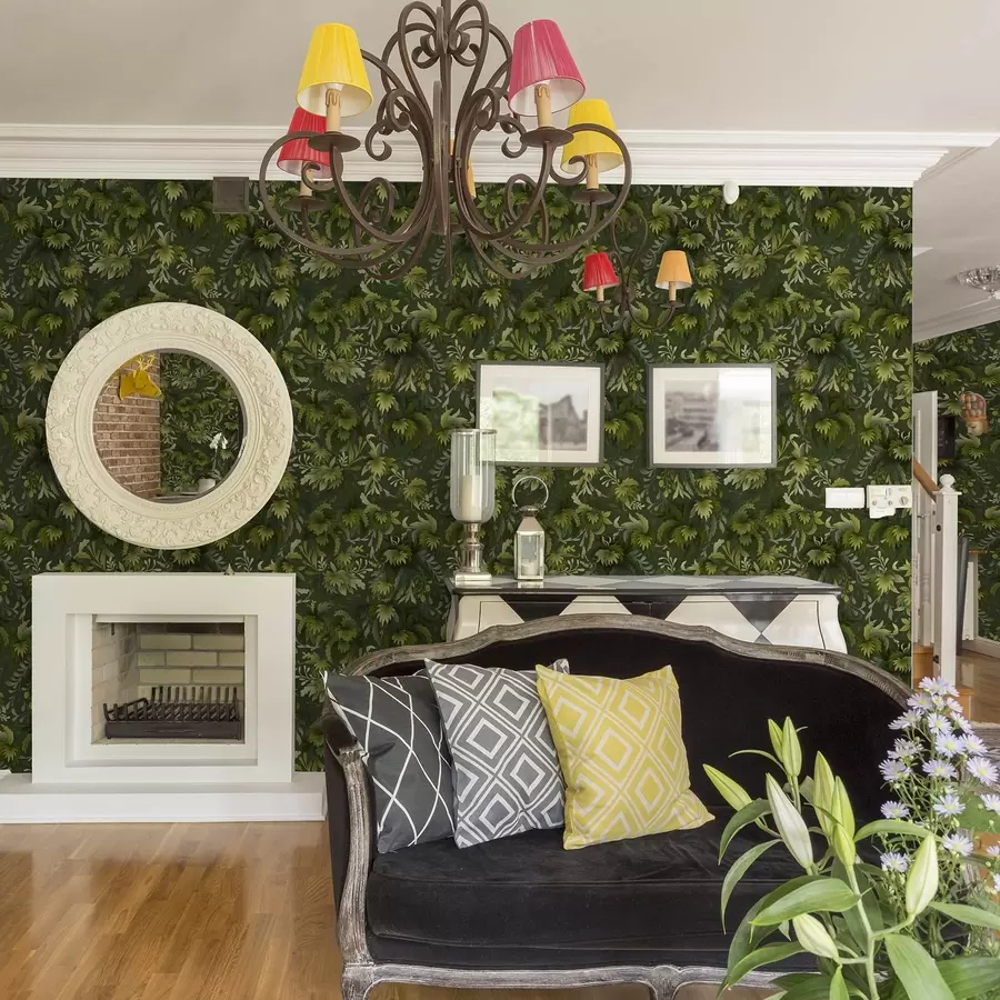 wall murals Dense green foliage on a dark green background a00805