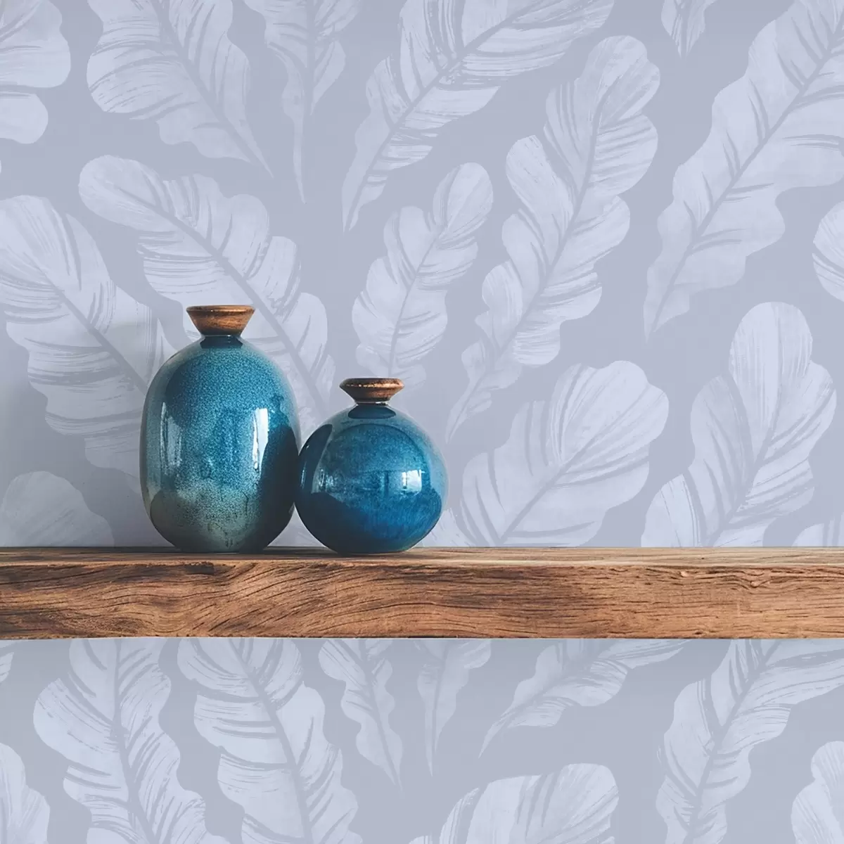 Wallpaper Large feathers in light blue-gray shades a00839v1