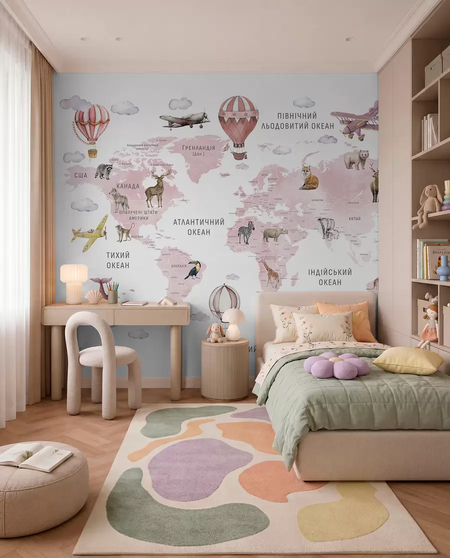 wall murals Rose Atlas in Ukrainian c00001ukv3