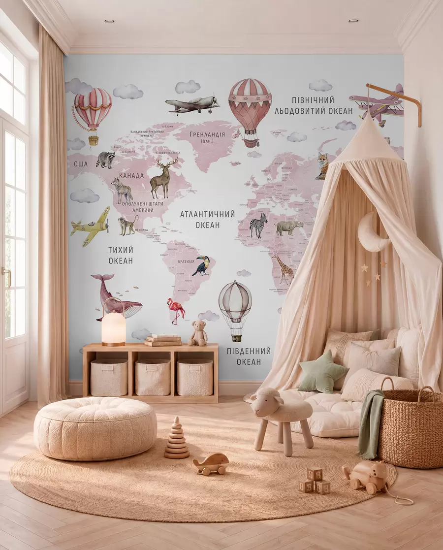 wall murals Rose Atlas in Ukrainian c00001ukv3