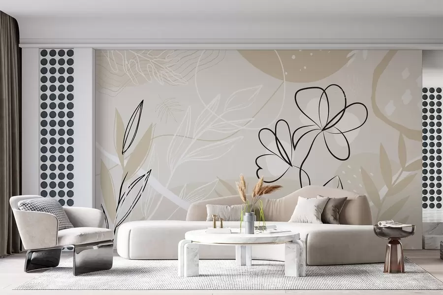 wall murals Abstract with plants w04760