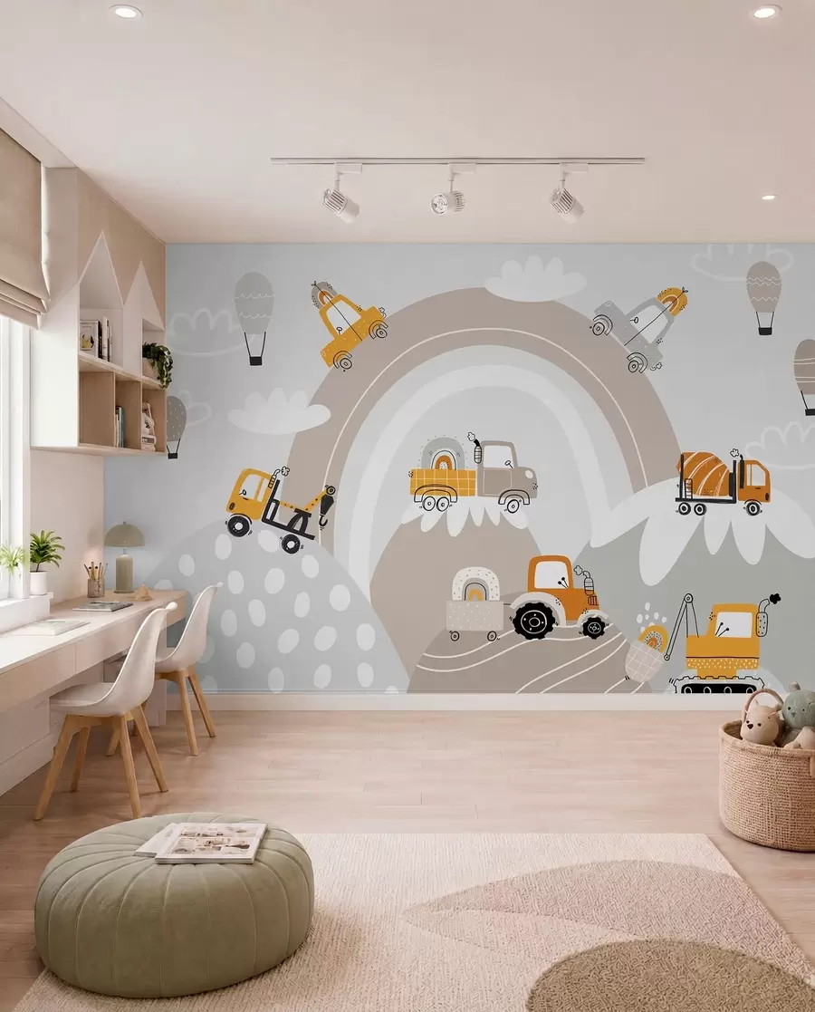 wall murals Children's cars, tractors w04765