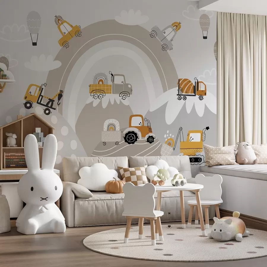 wall murals Children's cars, tractors w04765