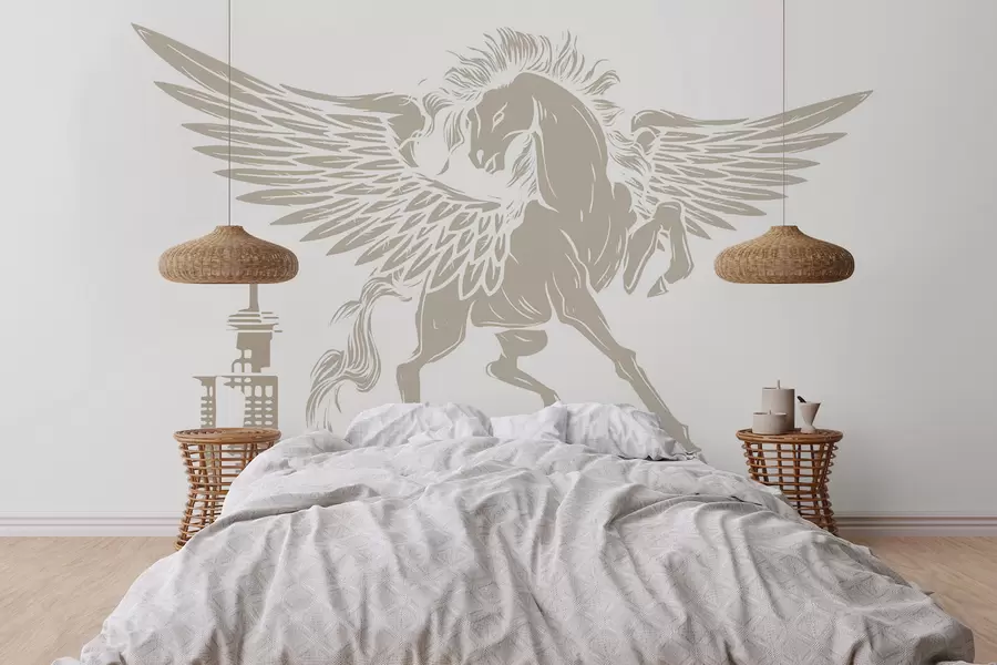 wall murals Pegasus over the city w04777v1
