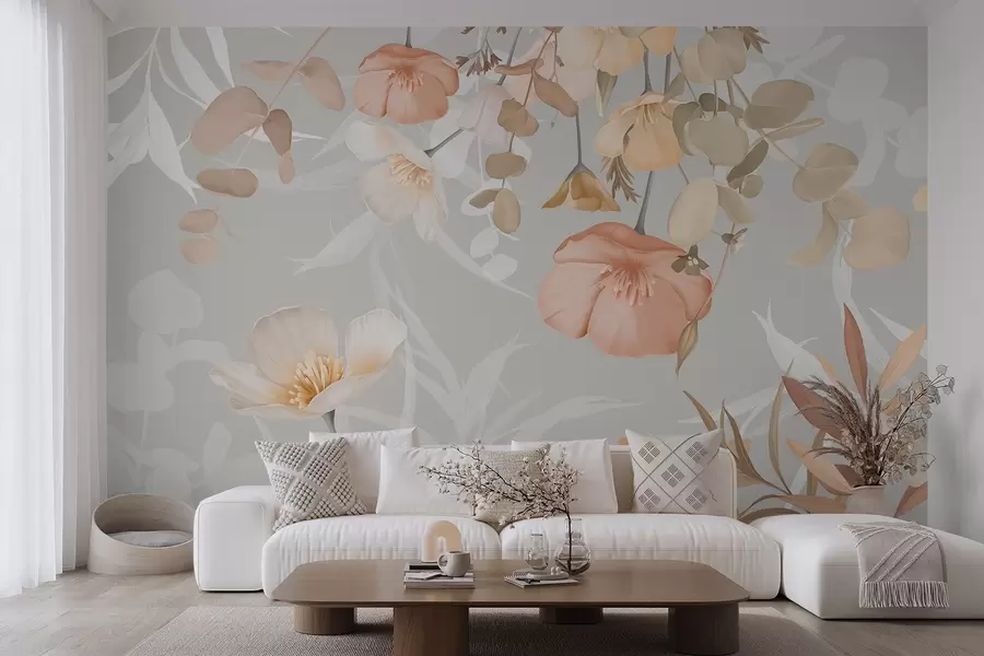 wall murals Flowers in foliage w04779