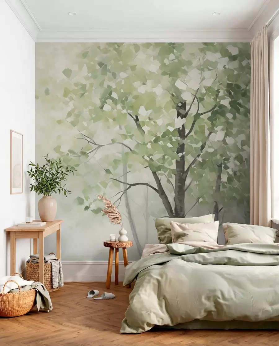 wall murals Abstract trees imitation of painting w04781