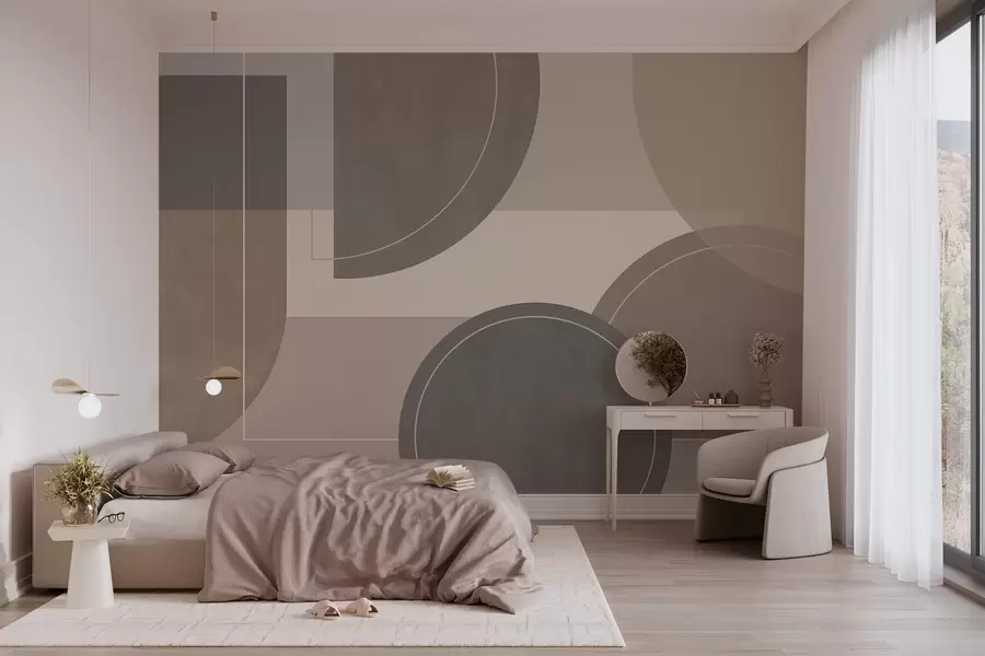 wall murals modern geometry in natural colours w04811