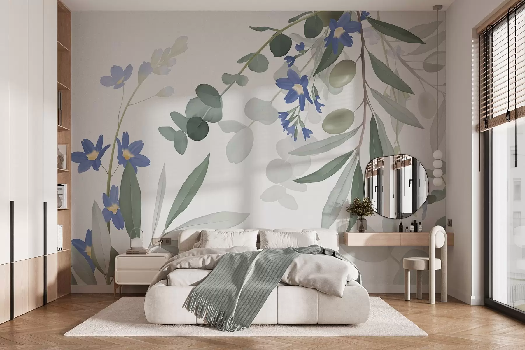 wall murals Eucalyptus branches and flowers w04821