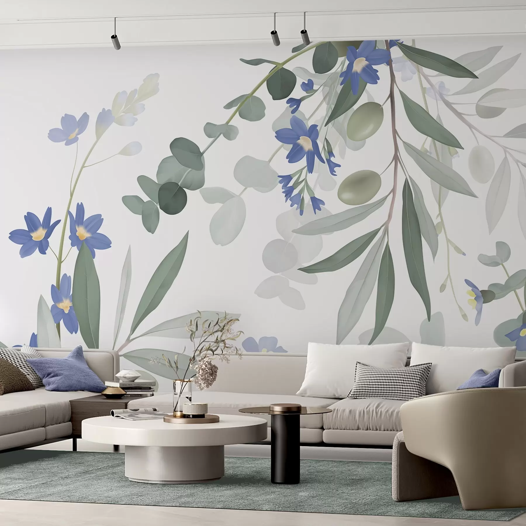 wall murals Eucalyptus branches and flowers w04821